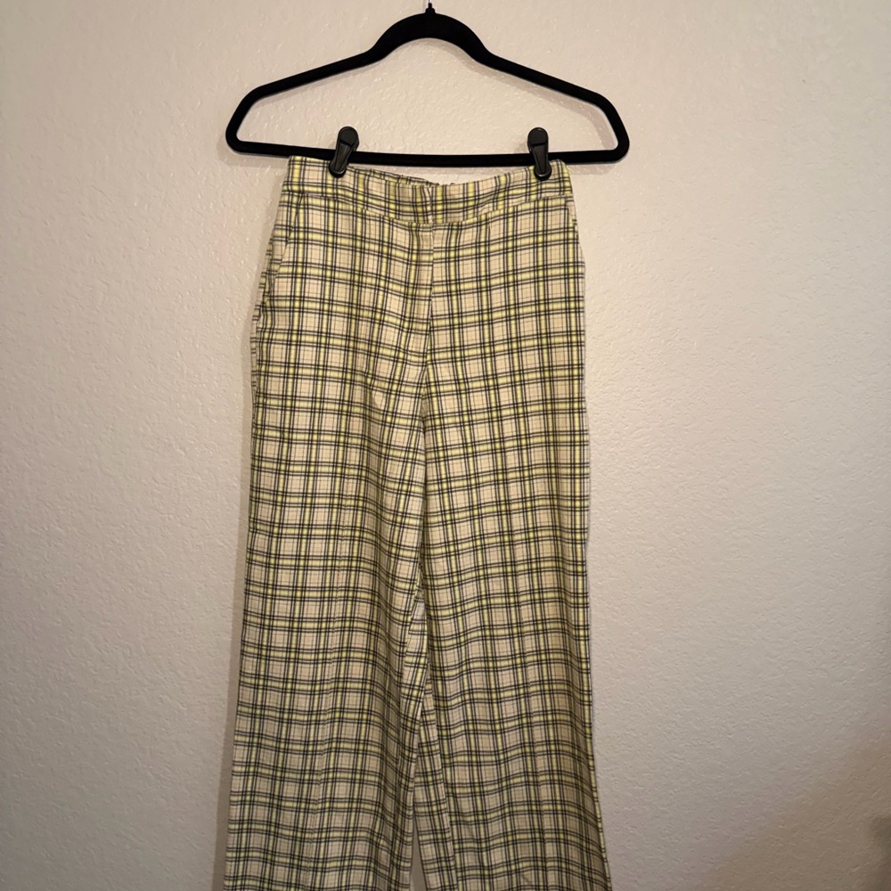 Topshop Yellow and Cream Plaid Pants - perfect for golf!
